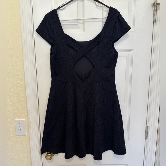 Gently Used Navy Mini Dress with Cross back Detail - Picture 2 of 3